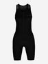 orca athlex sleeveless trisuit for women, black with silver, front view