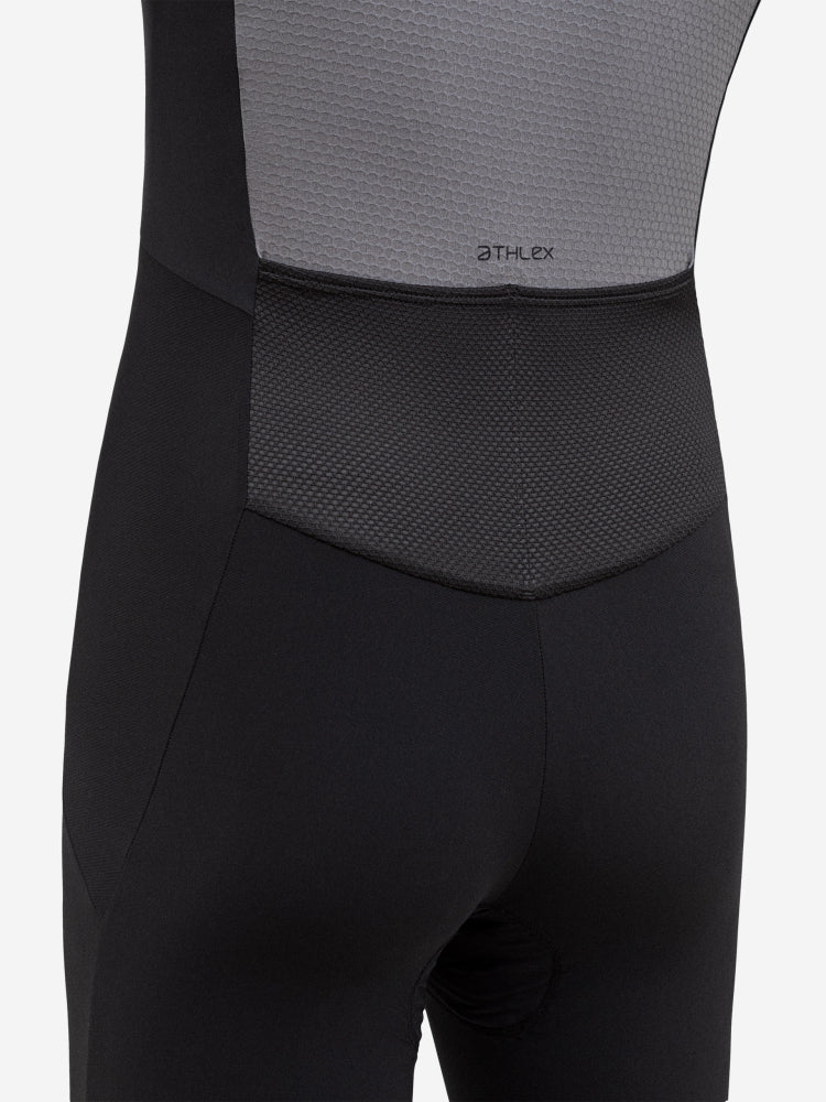 orca athlex sleeveless trisuit for women, black with silver, ventilated fabric at back
