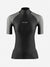 Orca Bossa Rash Vest Womens, black, white sleeves, short sleeves, high neck