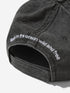 casual orca canvas cap, grey black with close up of velcro strap