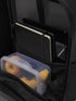 orca casual backpack in black, with soft and comfortable lower back support and space for a 15 inch laptop. Picture of inside of backpack on white background.