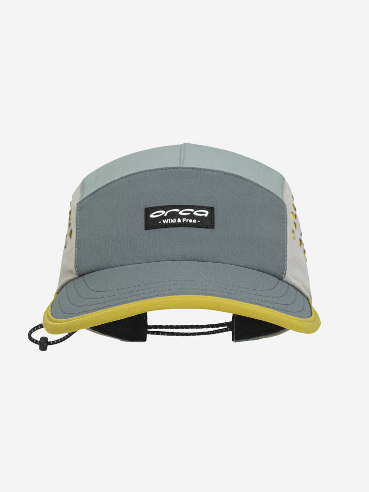 orca casual baseball cap aquamarine with yellow trim