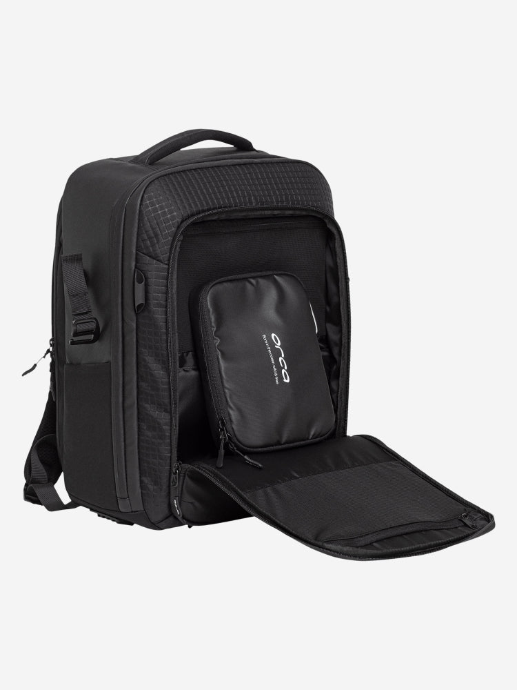 Orca explorer backpack with zips and pockets, includes dry bag, perfect size for carry on luggage
