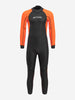 Orca Vitalis Hi-Viz, mens openwater swimsuit, wetsuit, black with bright orange sleeves
