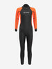 Vitalis Squad Hi-Vis Junior Openwater Wetsuit black with sleeves in bright orange