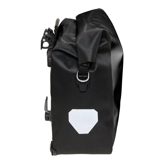 Ortlieb Back-Roller Core black waterproof bike pannier bag, side view
