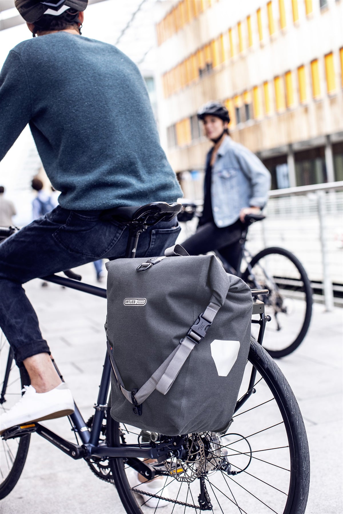 ortlieb back roller bike pannier on bike