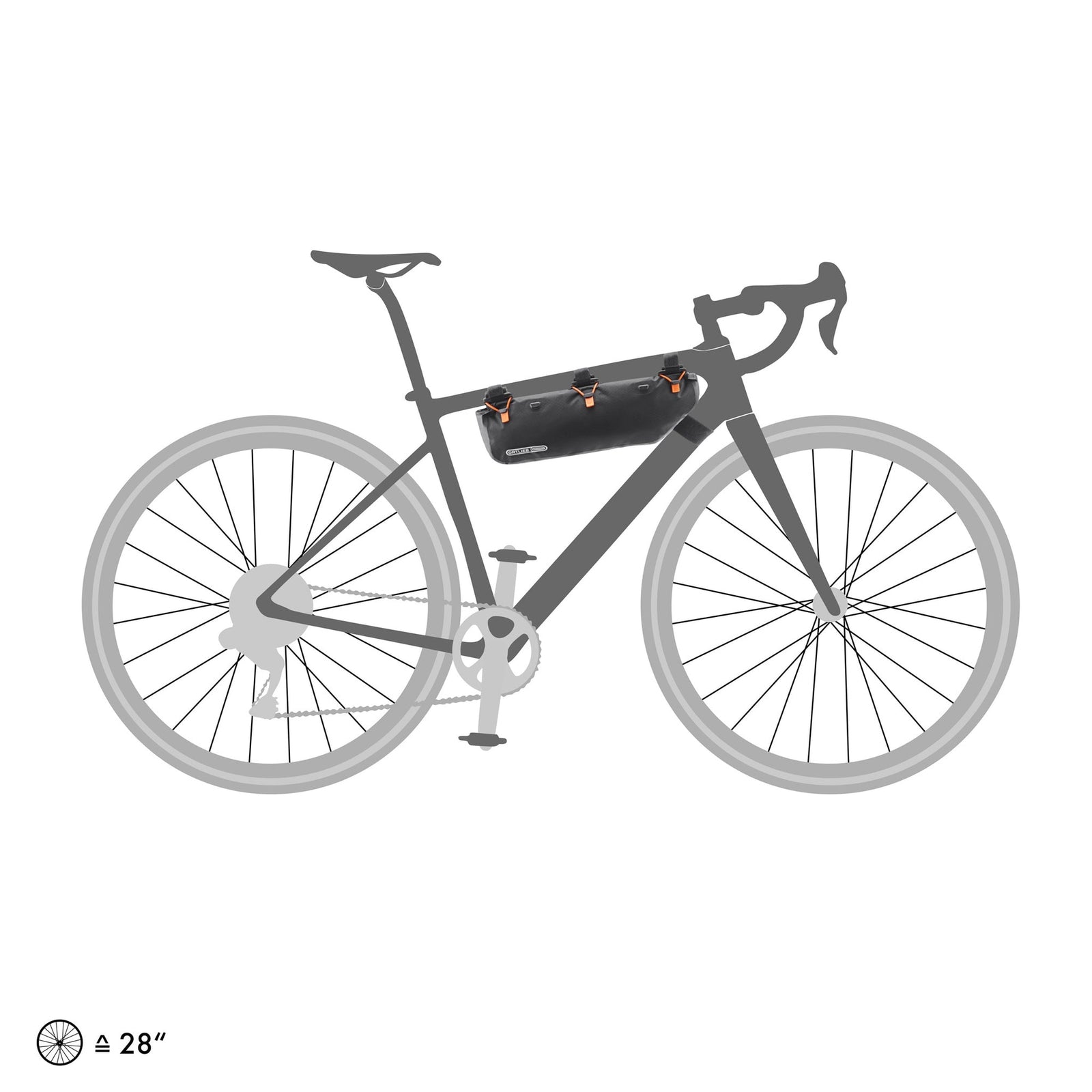 Black bicycle ortlieb top tube bag on a white background