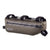Brown ortlieb bike frame bag with black straps on a white background