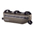 Brown ortlieb bike frame bag with black straps on a white background