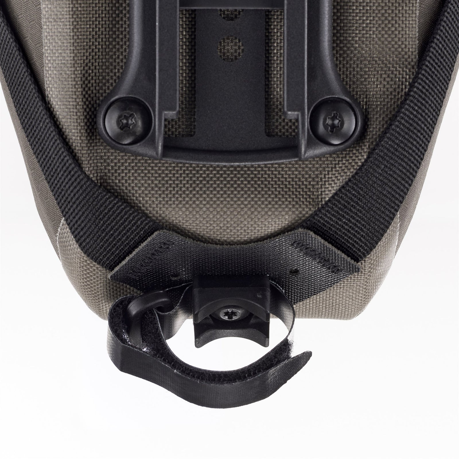 Close up of Ortlieb saddle bag with buckles