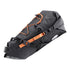 Black and orange ortlieb bike saddlebag on a white background
