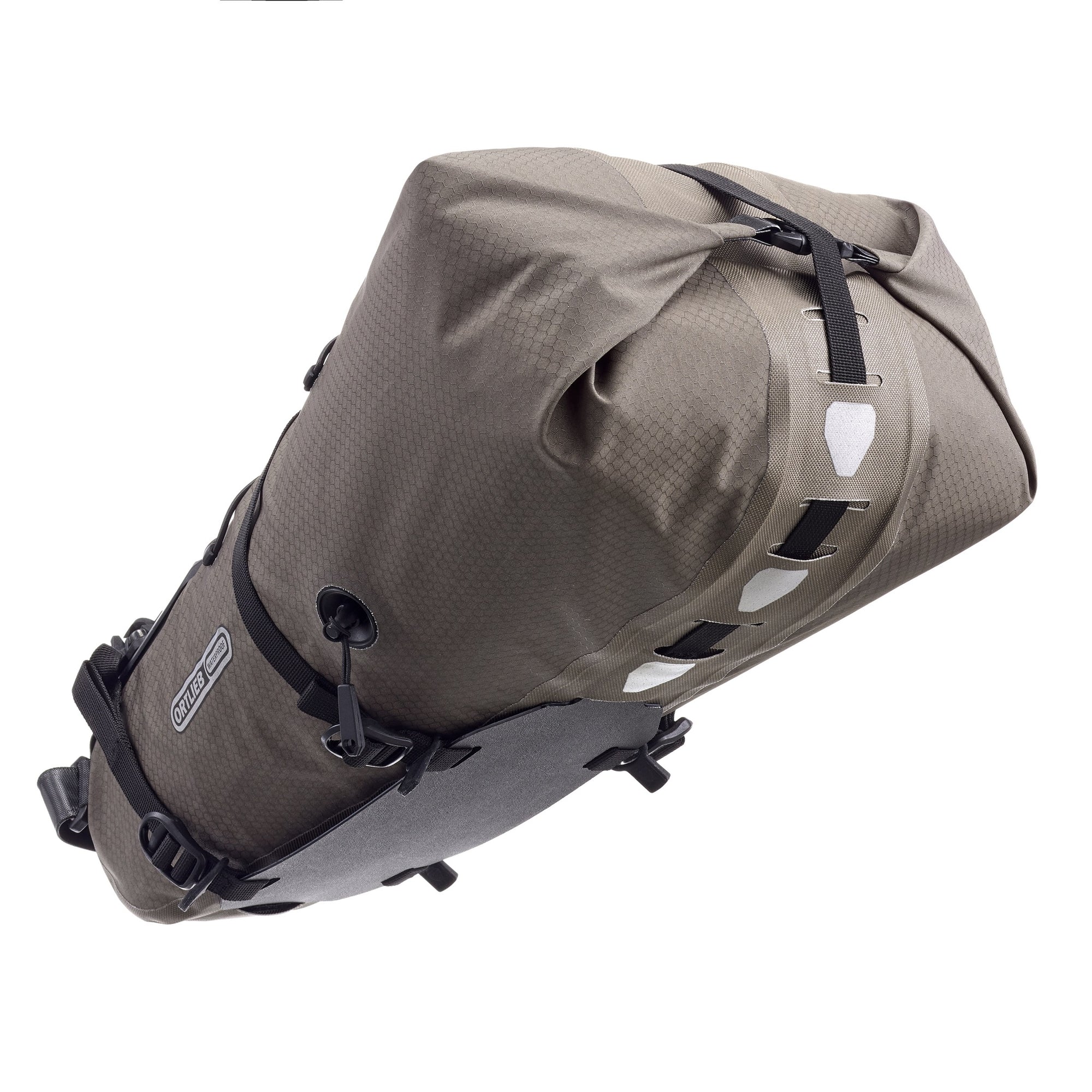 ortlieb bike backpack with black straps on a white background