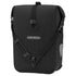 front view of black ortlieb sport roller bag reflective waterproof for cycling 
