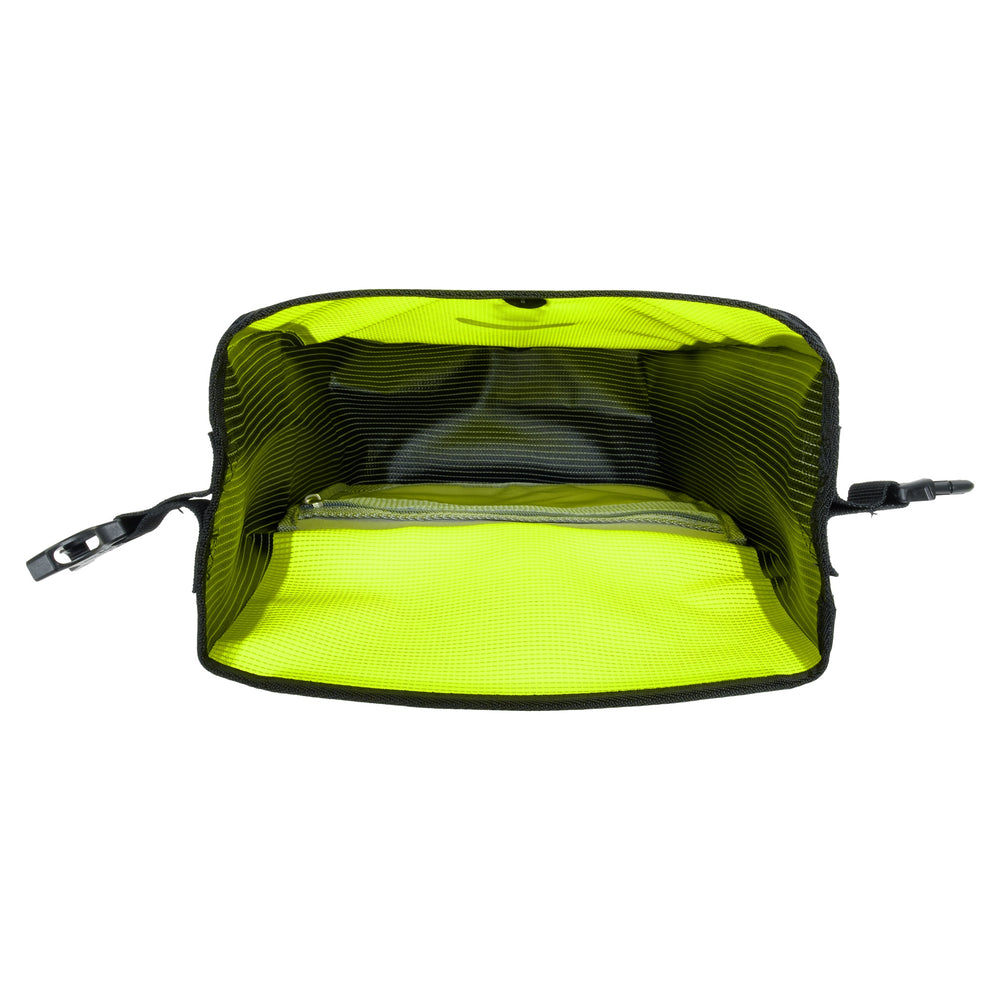 inside view of yellow ortlieb sport roller bag reflective waterproof for cycling 