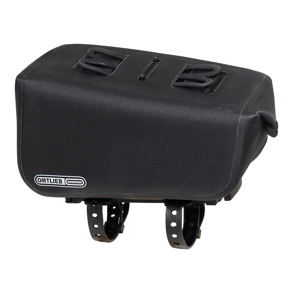 back view of ortlieb black toptube waterproof bag 1.5l for cycling