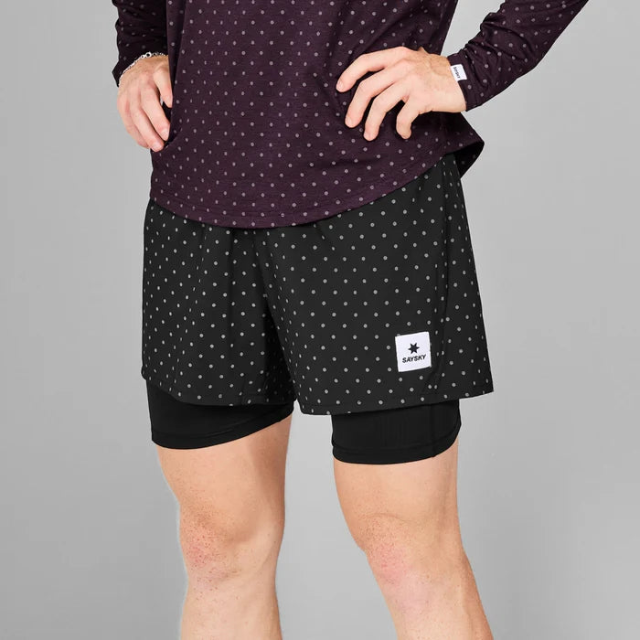 SAYSKY Men's Reflective Polka Pace 2in1 5" Short