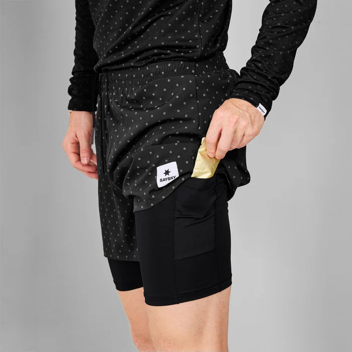 SAYSKY Men's Reflective Polka Pace 2in1 5" Short