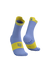 Pair of blue and yellow running socks  