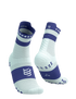 White and blue running socks with Compressport logo 