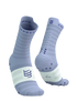 compressport pro racing ultralight run high quarter sock in light lavender and white colour. side view.
