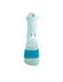 compressport pro racing ultralight run high quarter sock in light blue with touches os lime green and blue. rear view.