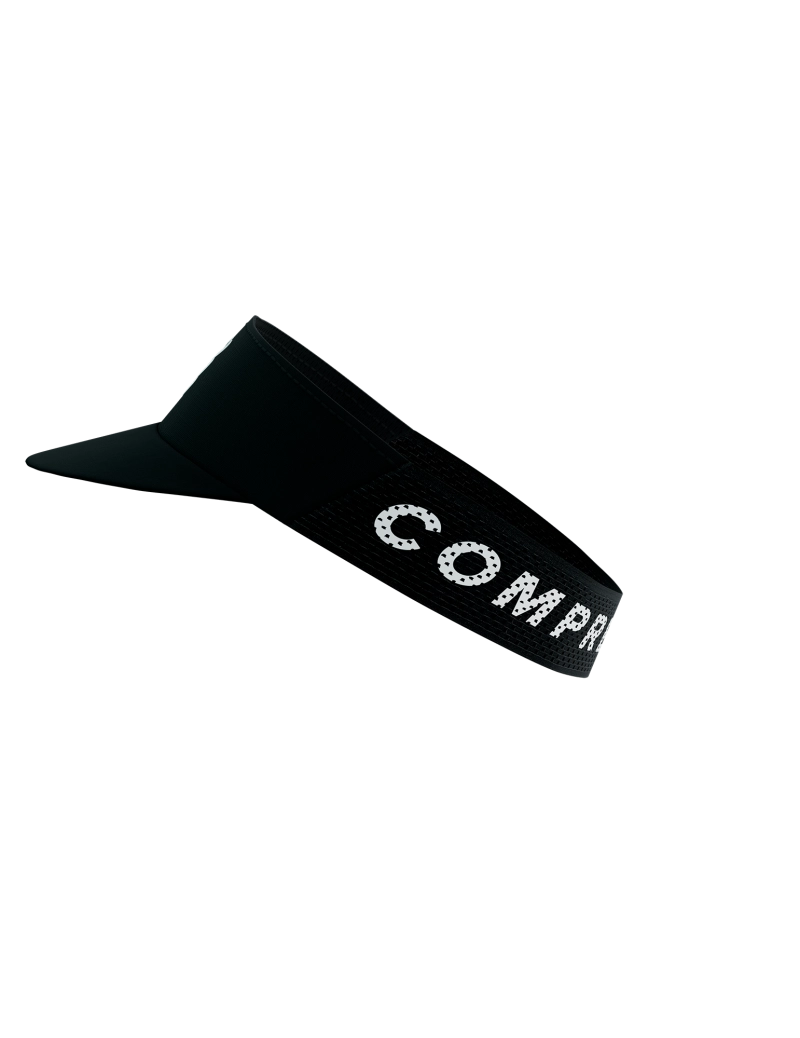picture of compressport pro racing visor in the black colour side on view