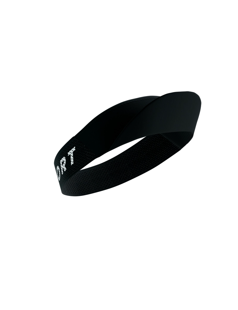 picture of compressport pro racing visor in the black colour side on view