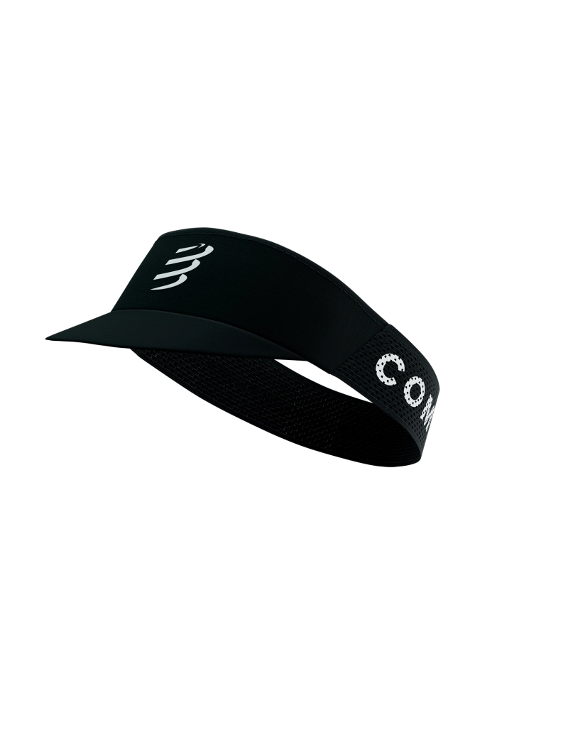 picture of compressport pro racing visor in the black colour side on view