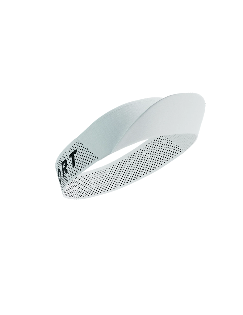 picture of compressport pro racing visor in the white colour side on view