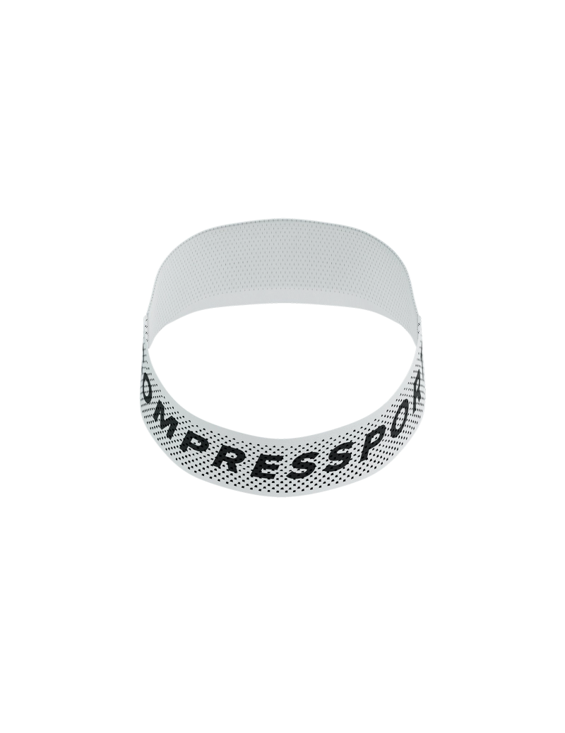 picture of compressport pro racing visor in the white colour side on view