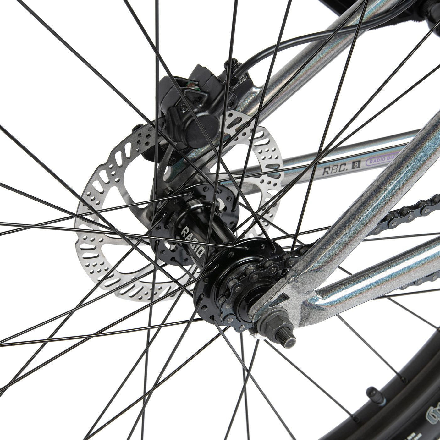 radio asura pro 26" complete bike, bmx dirt jumping bike, close up of back wheel