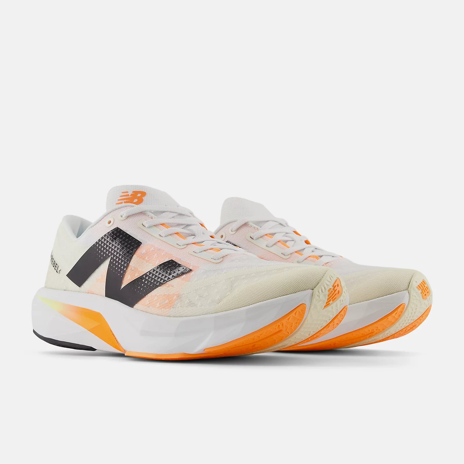 new balance rebel v4 running shoe for men, mango and white colour