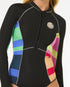 Rip Curl G-bomb short wetsuit for women, multicolour and black, close up
