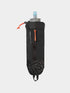 ronhill softflask, 500 ml soft flask with handle and zipper pouch, black with orange zipper, bottle on white background