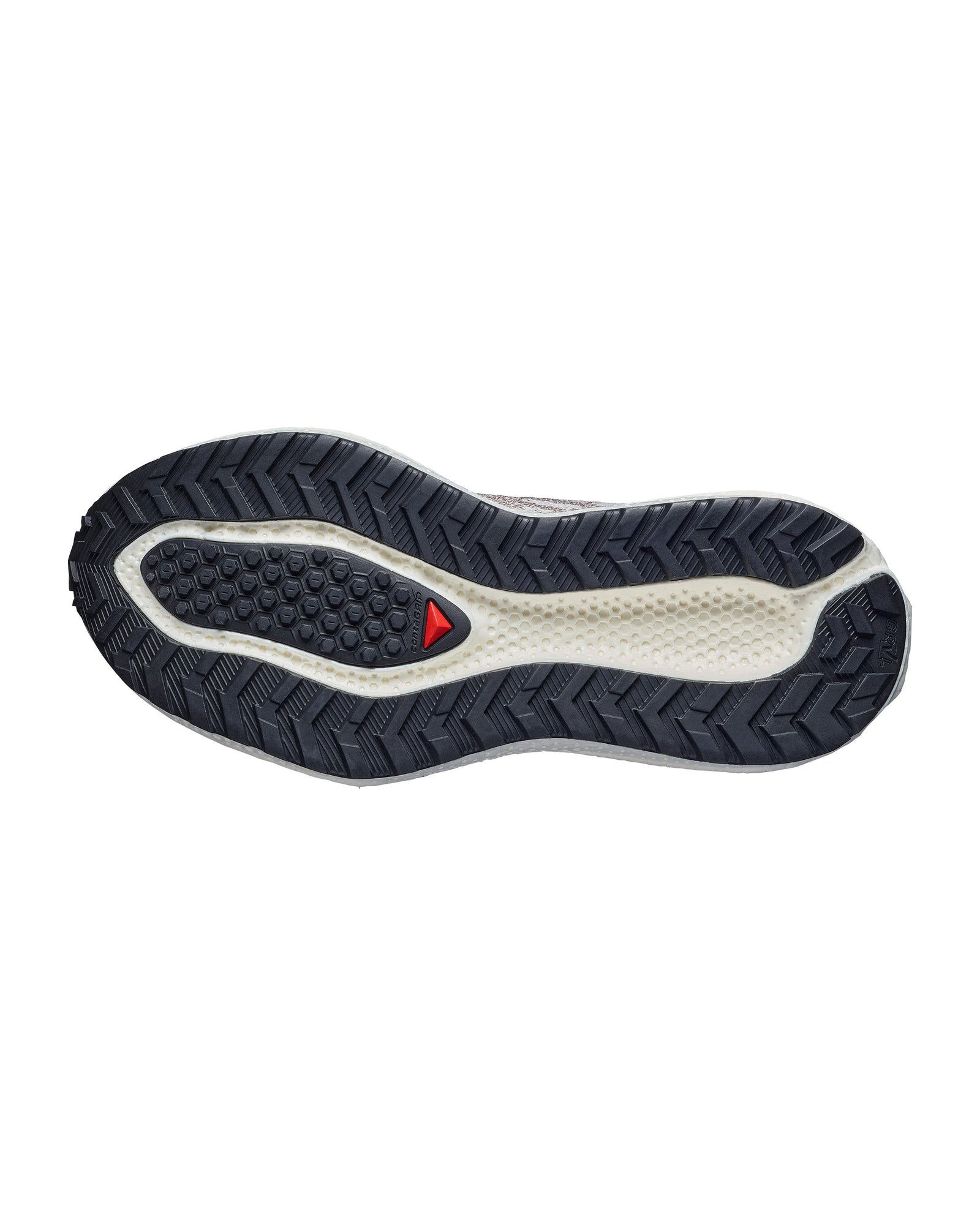 sole of salomon aero glide grvl 4 running shoes for women in vanilla ice colour