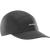 salomon bonatti pro cap with five panels, waterproof cap for running, black colour with a white logo, salomon cap lying flat on a white background