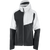 salomon bonatti trail jacket for women, waterproof trail running jacket, black and white, front of jacket on white background
