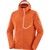 salomon bonatti trail rain jacket for men, waterproof trail running jacket, orange colour with reflective silver details, front profile of orange jacket