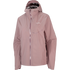 A Salomon hooded rain jacket in a dusty rose pink color, featuring a full-length front zipper and a subtle white Salomon logo on the left chest, shown against a plain white background.