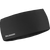 salomon run tech headband for all gender, warm and water repellent head accessory for running, black colour with reflective salomon logo, close up of salomon headband on a white background