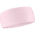 salomon run tech headband for all gender, warm and water repellent head accessory for running, light pink colour with reflective salomon logo, picture of salomon headband  on a white background