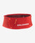 salomon s/lab pulsar running belt with zipper and side storage pockets for trail running, bright red colour, front of belt with white background