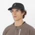 salomon s lab ultra cap, waterproof adjustable hat, black colour, man wearing salomon hat front view