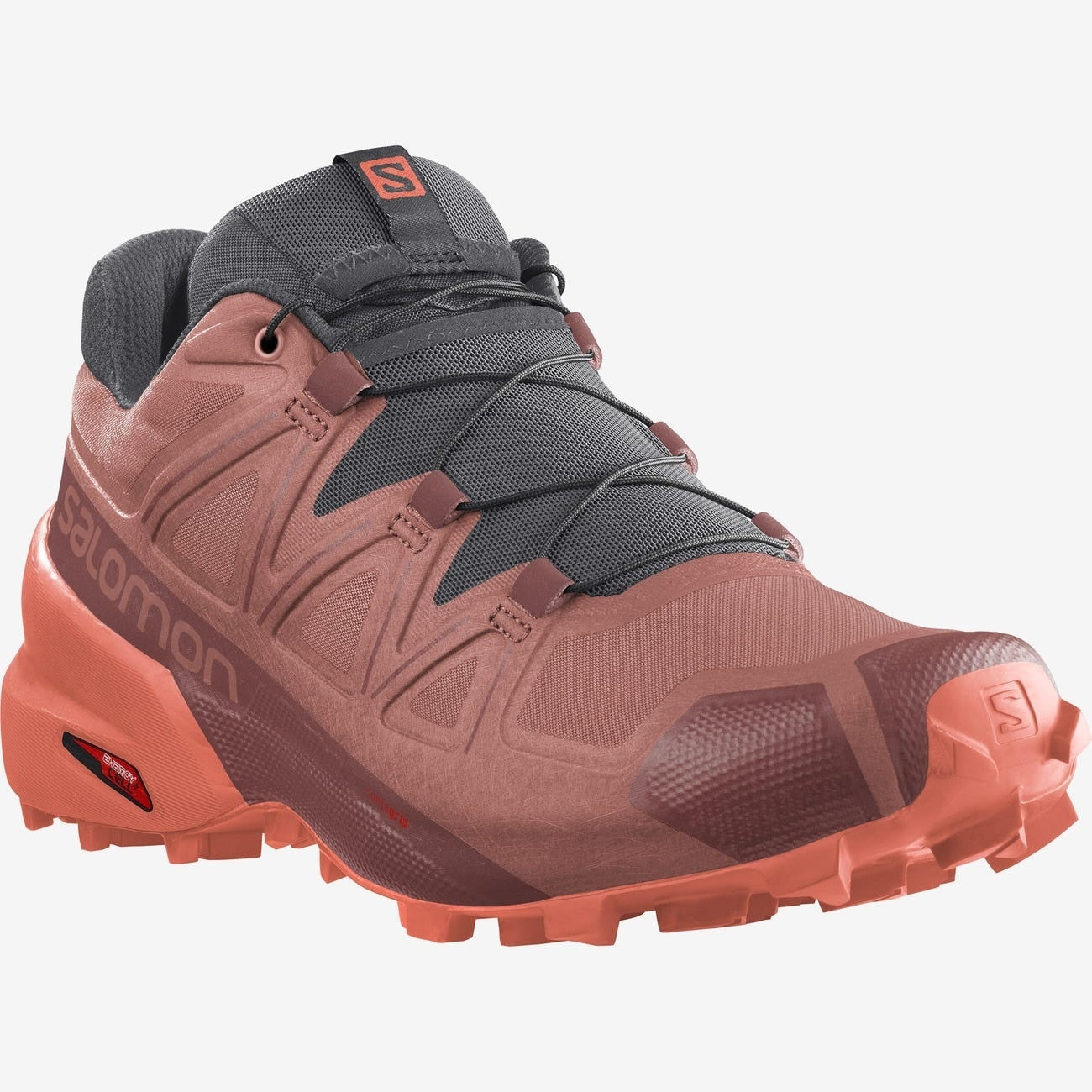 salomon womens speedcross 5 trail shoe, slate trooper