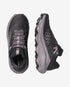 Pair of men's Salomon Ultra Glide 4 trail running shoe in black, dark gull grey colour