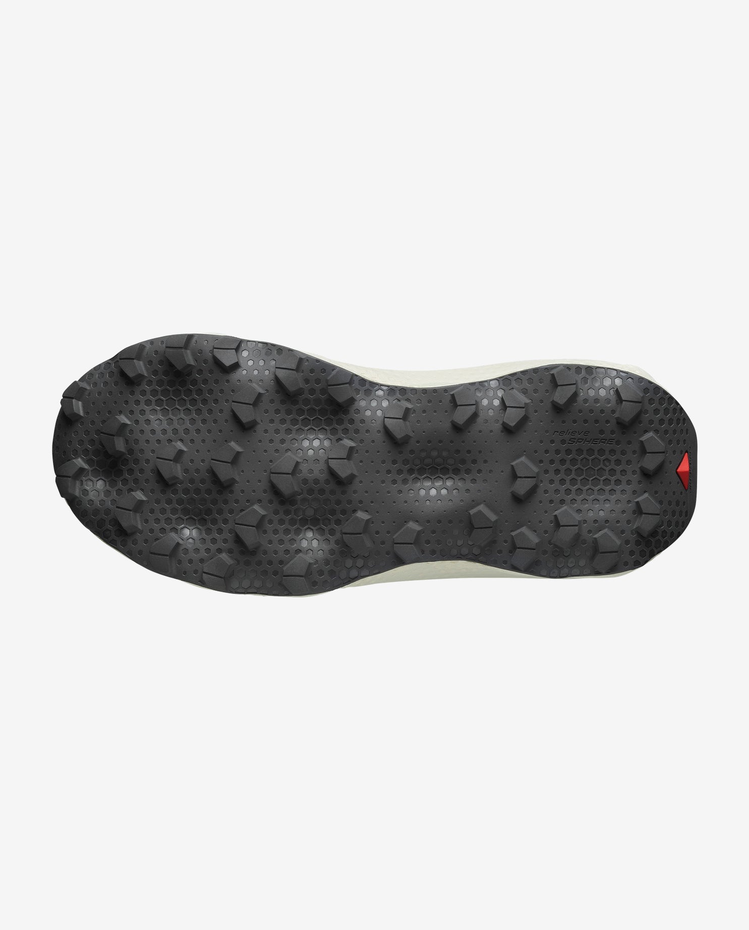 Light blue green salomon trail running shoe womens bottom detail