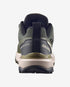 salomon x ultra 360 edge mens, gore-tex hiking shoe in the peat olive night endive colour. picture of the rear of shoe.