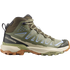 salomon x ultra 360 mid gore-tex womens hiking boots in the tea deep lichen  brunnera blue colourway. Side view of shoe.