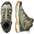 salomon x ultra 360 mid gore-tex womens hiking boots in the tea deep lichen  brunnera blue colourway. pictures of both shoes, one side profile and one top down view.